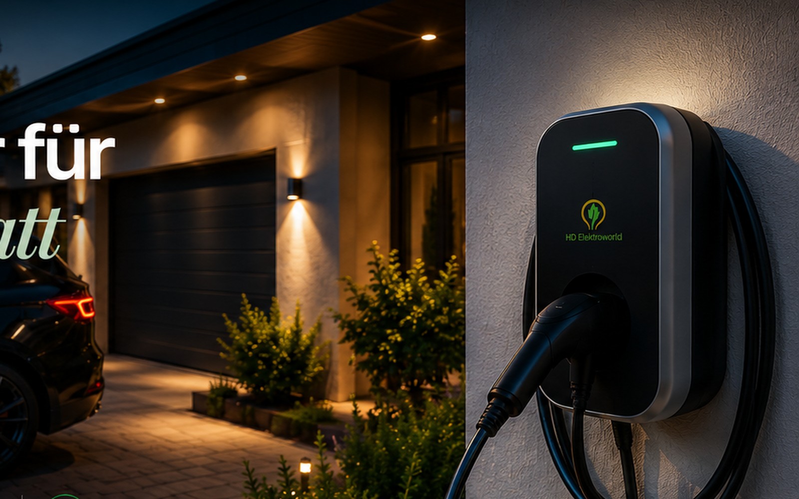 Modernes Wohnhaus mit Wallbox – Elektroinstallation von HD Elektroworld